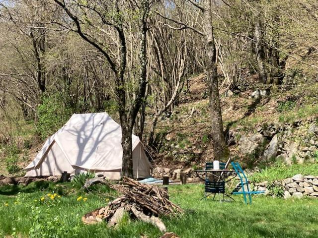 Grande Tente Tipi En Pleine Foret Burzet Luaran gambar
